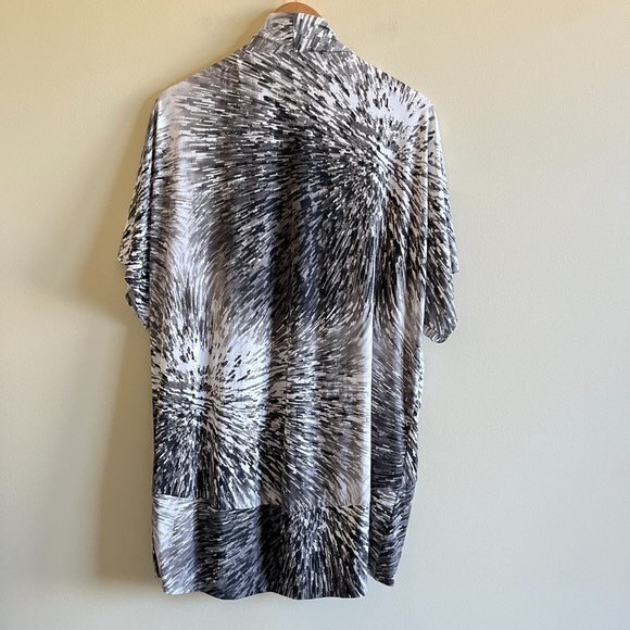 CHICO'S WATERCOLOR PRINT OPEN FRONT CARDIGAN KNIT TOP WOMENS SIZE 2 US SIZE L 12 - Picture 5 of 6